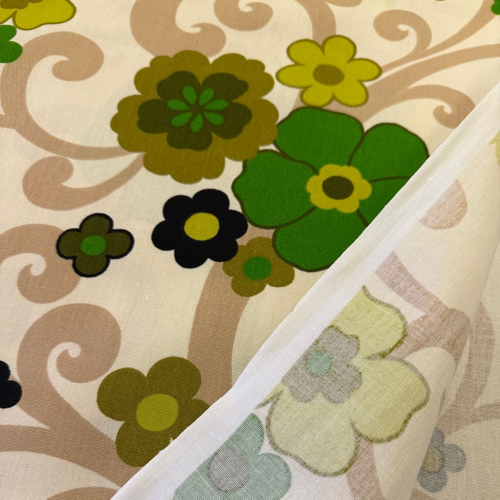 vintage aristo stof met bloemen groen