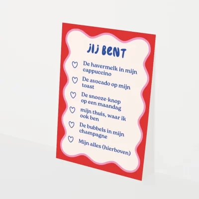 Kaart met keuze jij bent