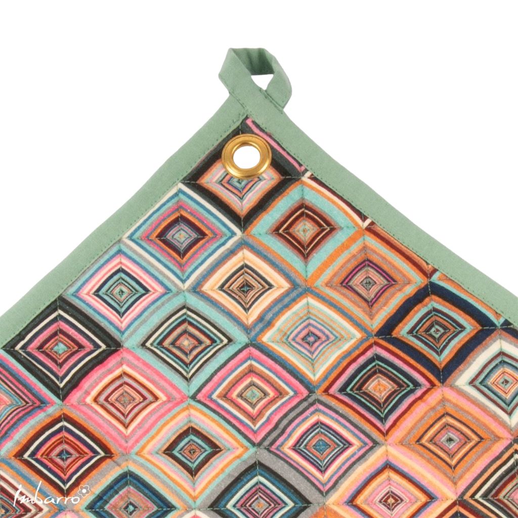 pannenlap met gekleurde blokken