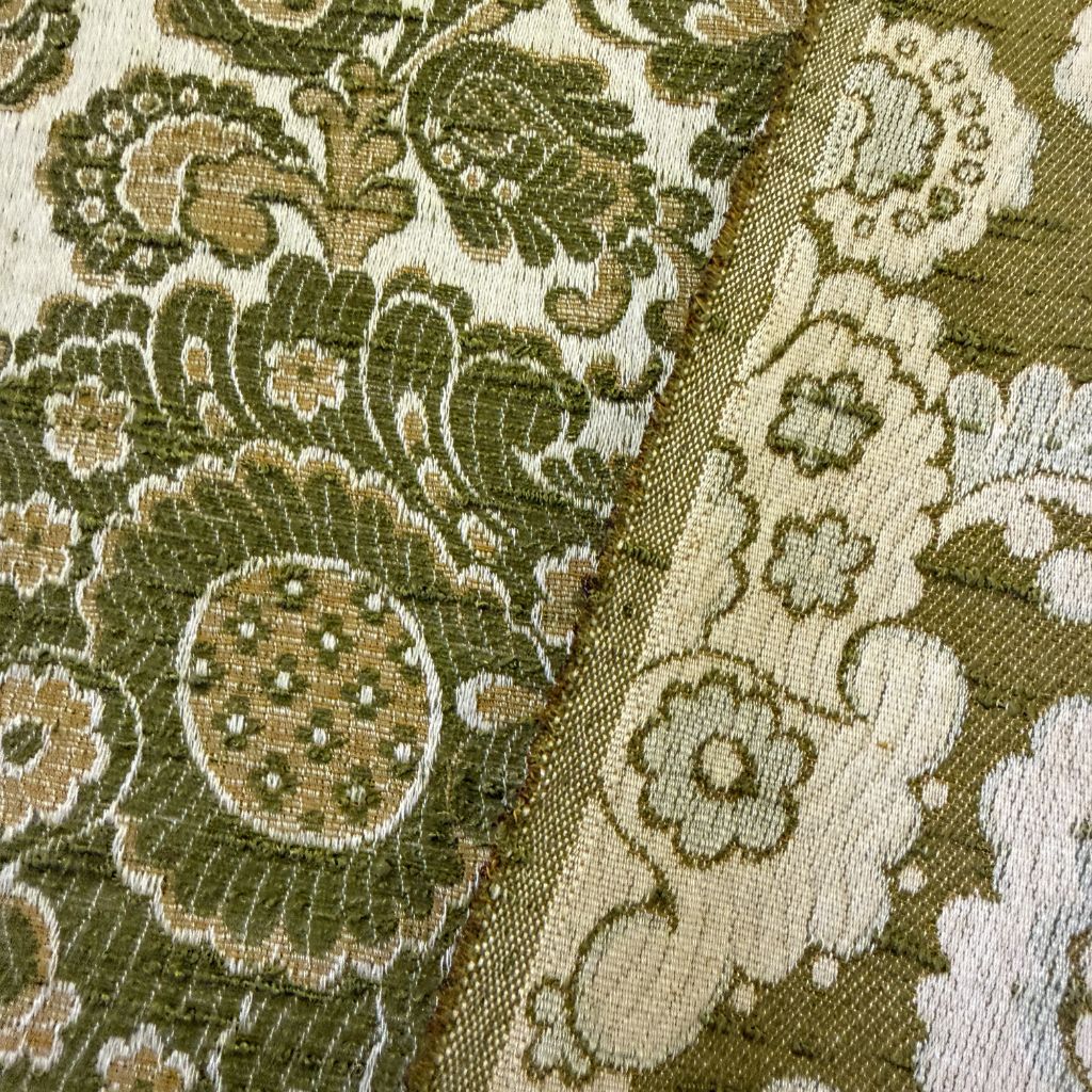 vintage stof groen geel met lichte structuur