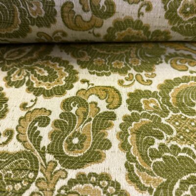 jacquard stof groen zachtgeel vintage jaren 70