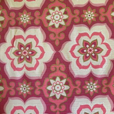 flower power vintage stof met roze bloemen