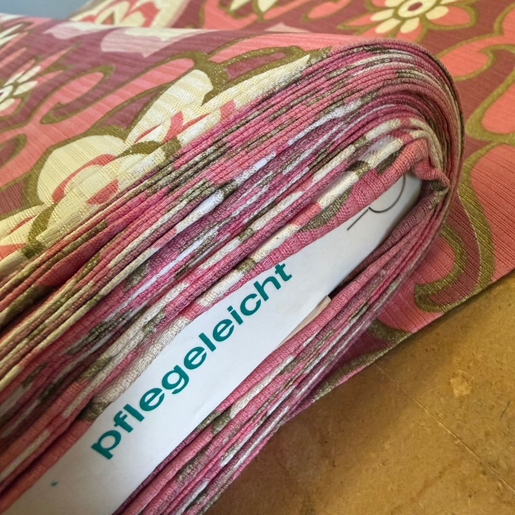 vintage stof roze bloemen