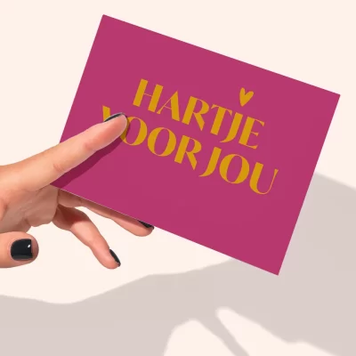 roze liefde kaart met tekst hartje voor jouw