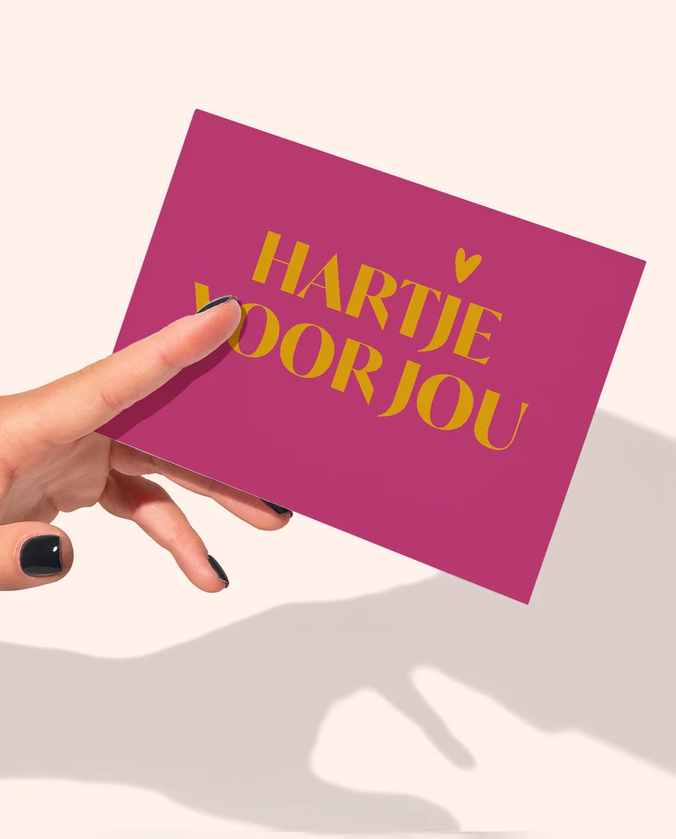 roze liefde kaart met tekst hartje voor jouw