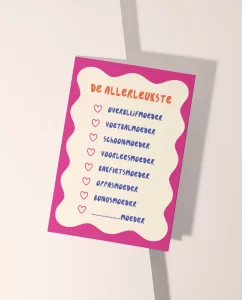 kaart met keuzes voor de allerleukste moeder