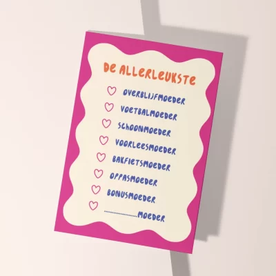 kaart met keuzes voor de allerleukste moeder
