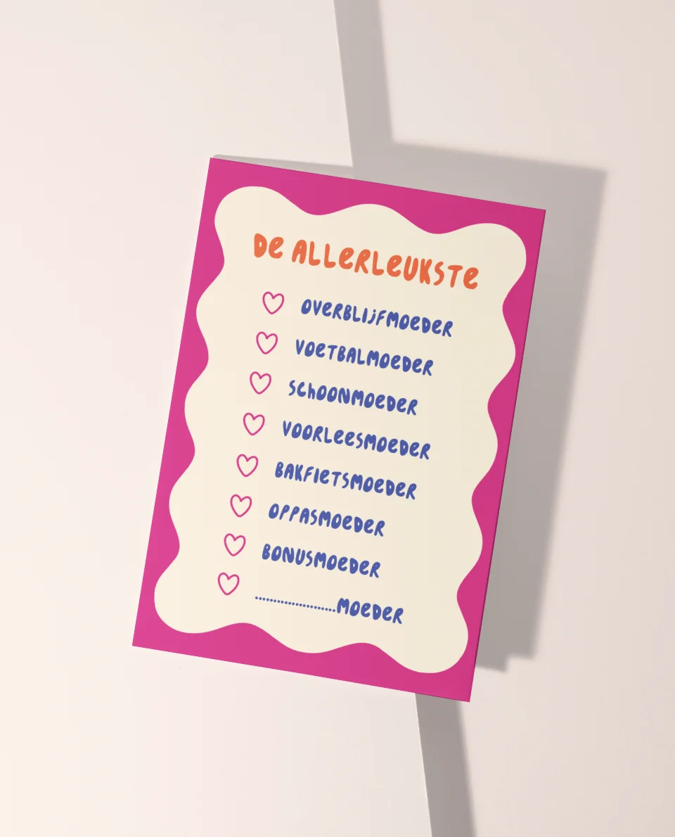 kaart met keuzes voor de allerleukste moeder