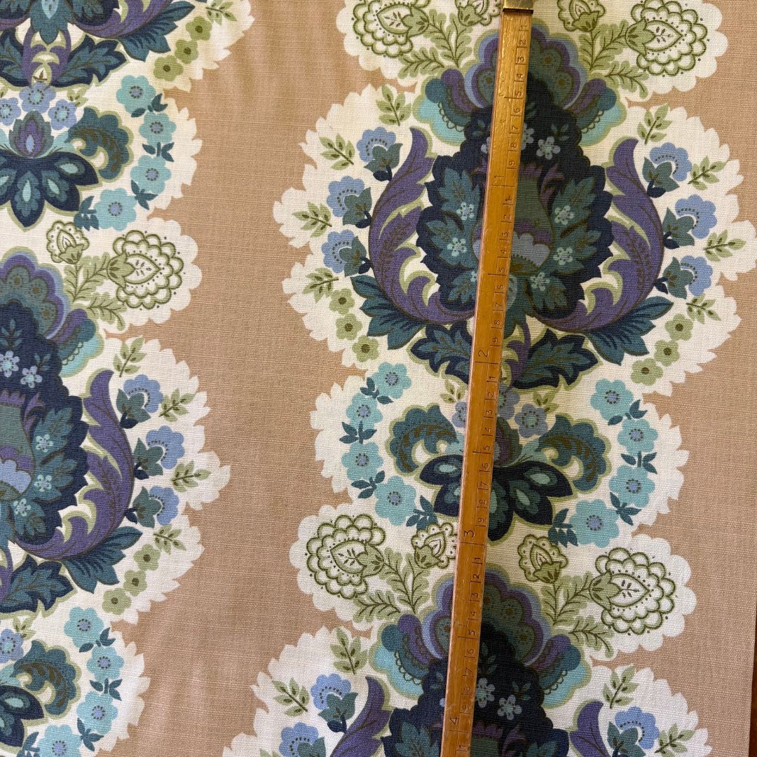 vintage stof print blauw