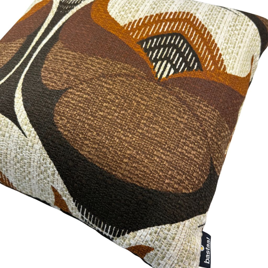 handgemaakt kussen bruine vintage stof