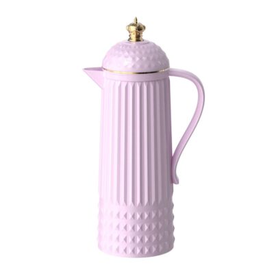 lila thermoskan met gouden kroontje