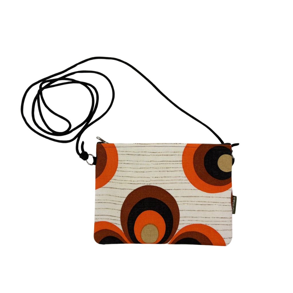 tasje etui met retro print handgemaakt vintage stof