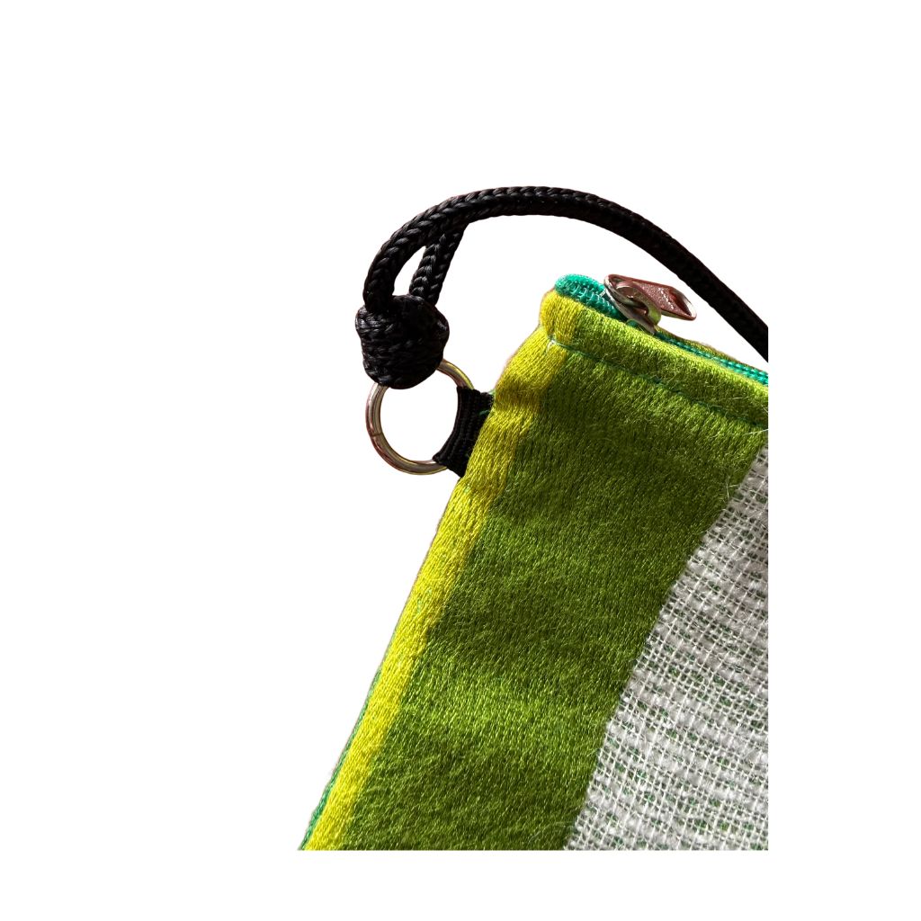 detail tasje groen vintage stof