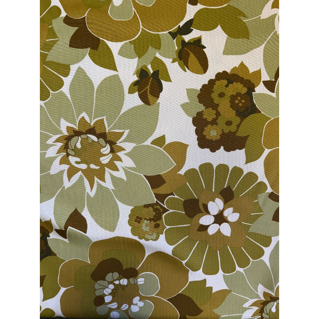 vintage stof bloemen groen tinten Aristo
