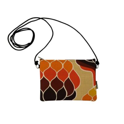 klein tasje met rits en koord vintage stof