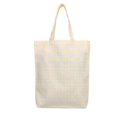 shopper met kleine ruitjes in geel wit