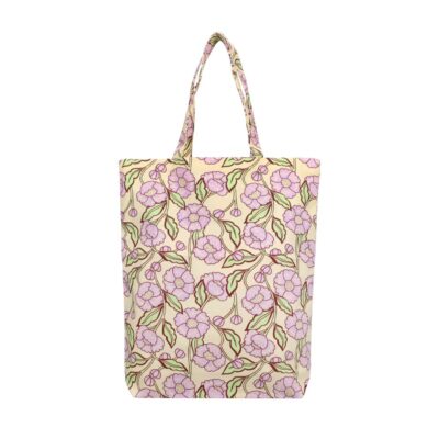 shopper met bloemen print in pastel kleuren