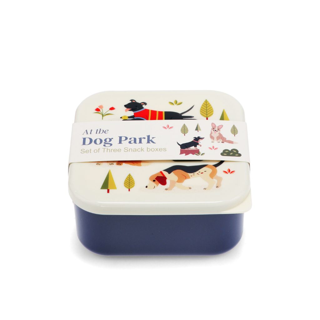 set van 3 snackdoosjes met honden print