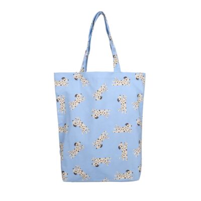 katoenen tas blauw met hondjes dalmatiers