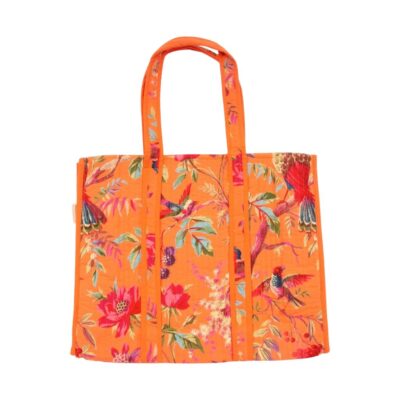 oranje shopper quilted met paradise print
