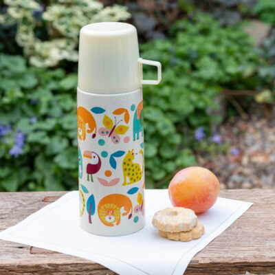 thermosfles met beker voor kind met dieren print