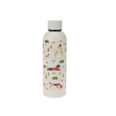rvs thermosfles dog park met honden print