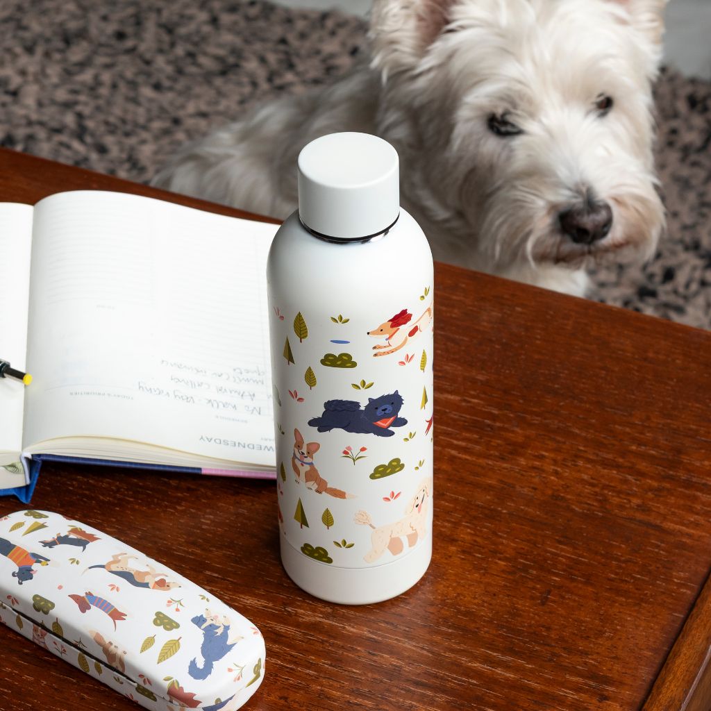 rvs thermosfles met honden