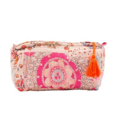 toilettas met roze bloemen
