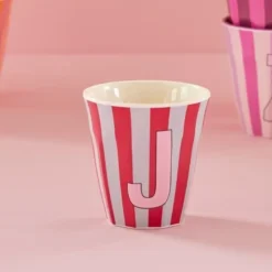 Letter beker Alfabet - Roze gestreept - Melamine - Rice - Afbeelding 4