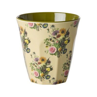 medium melamine beker met retro bloemen print