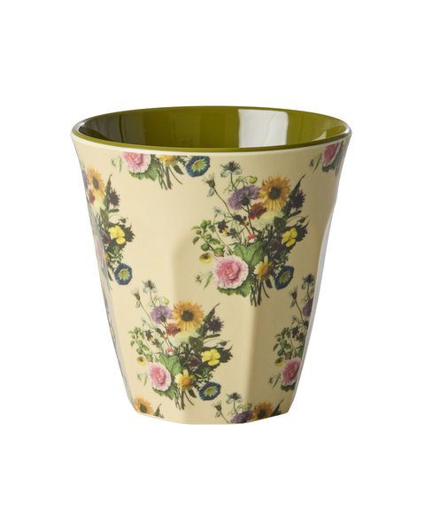 medium melamine beker met retro bloemen print