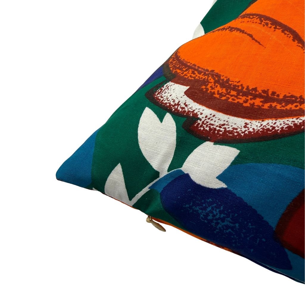 rits blauw kussen retro