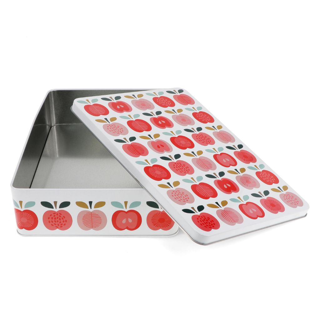 rechthoekig koekblik met vintage appeltjes