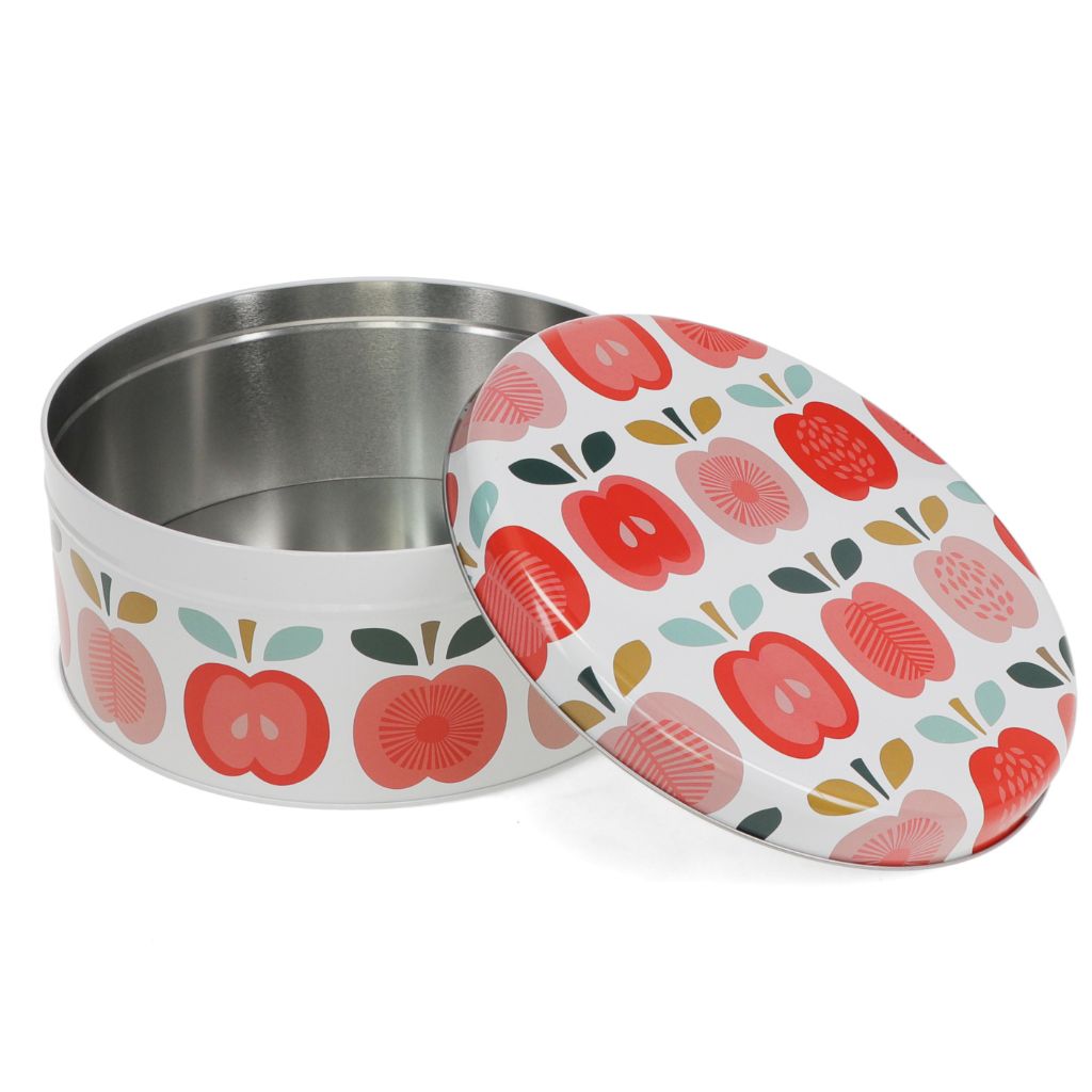 koektrommel rond met vintage appel print