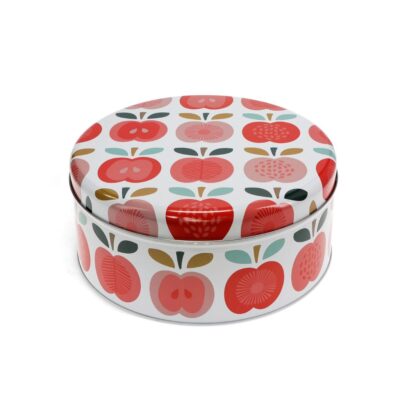 rond koekblik met vintage appeltjes