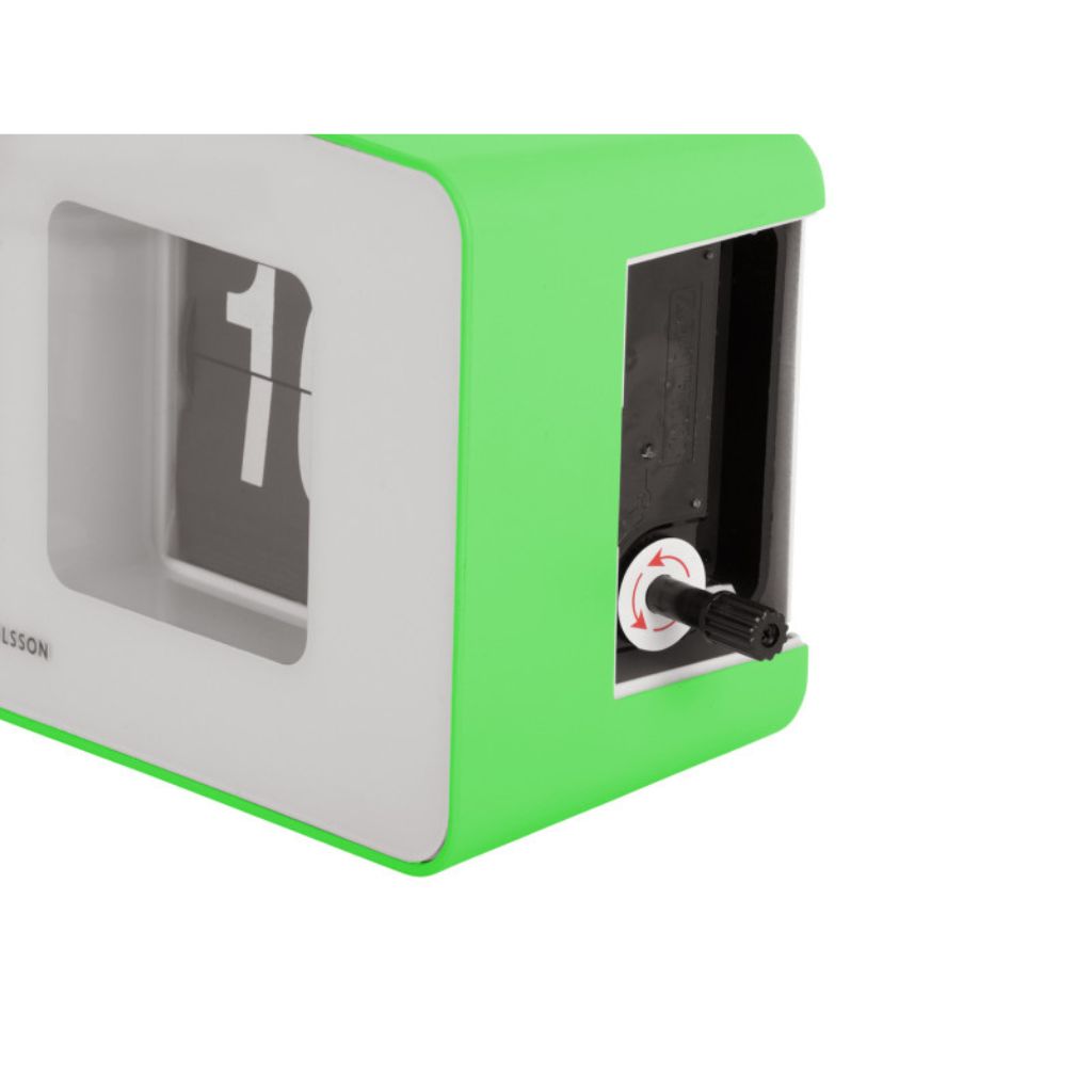 groene retro bureau klok met flip mechanisme