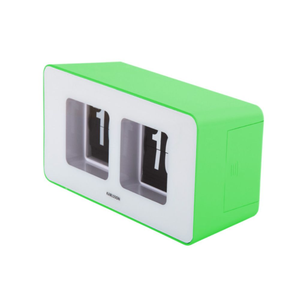 retro klok voor tafel, wand of bureau met flip mechanisme in groen