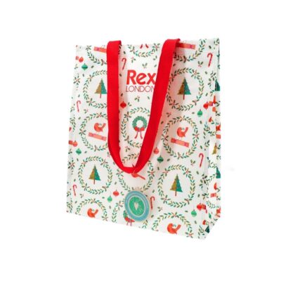 shopper met kerstprint gerecycled plastic