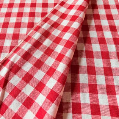 brabantsbont rood wit blokje vintage stof