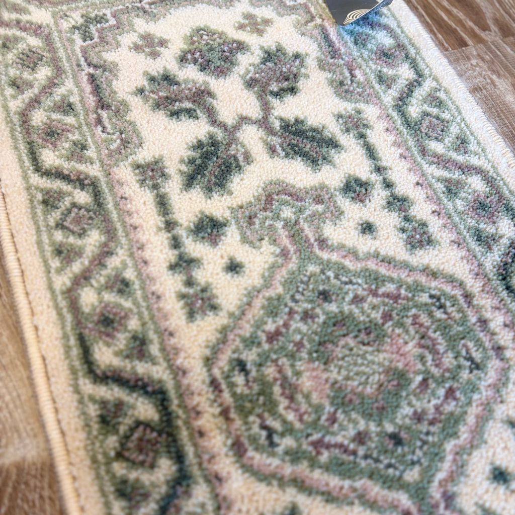 Smyrna tafelloper - ecru groen - Kent - 33 x 80 cm - jaren 70 - Afbeelding 3